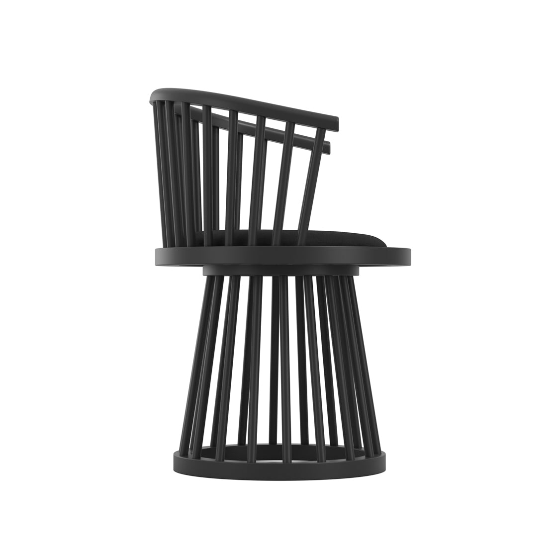 Lina Black Velvet & Black Dining Chair